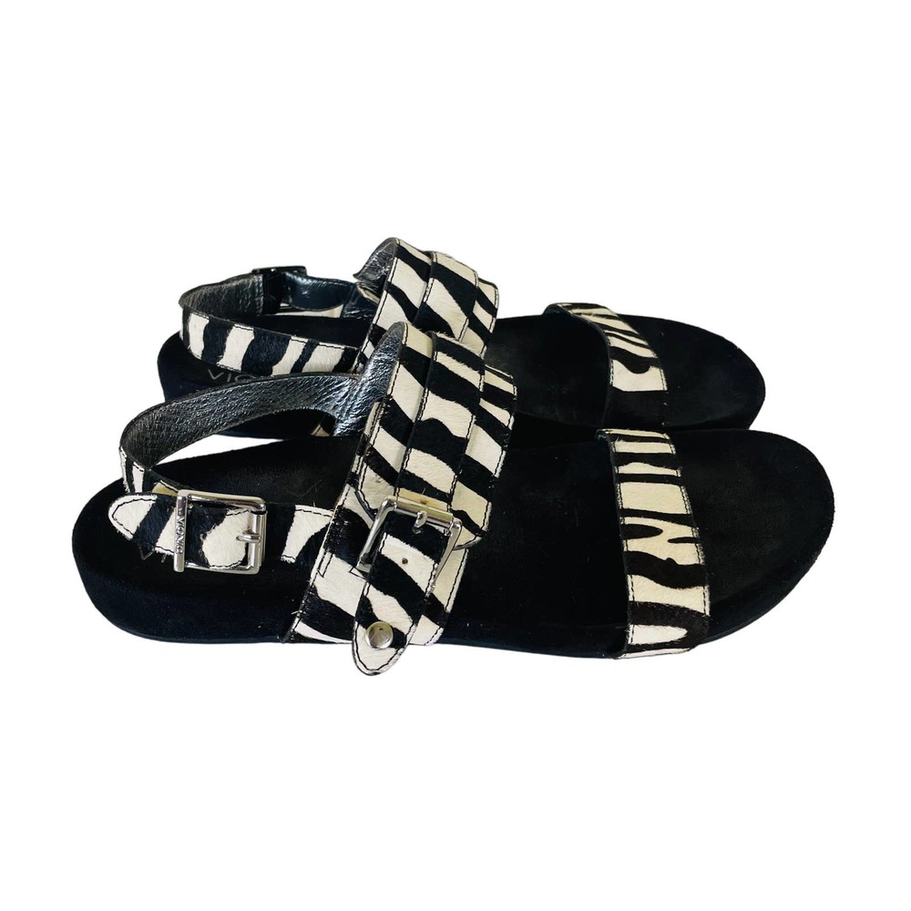Vionic Grace Samar Zebra Size 8.5 Calfhair Buckle Orthotic Slingback Sandals